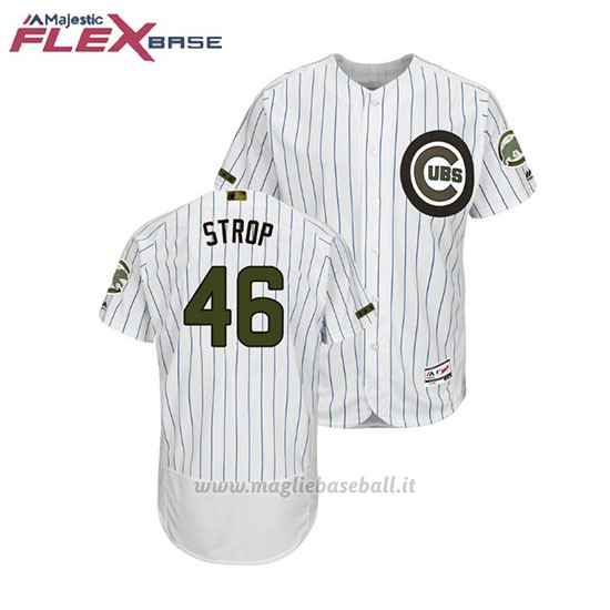 Maglia Baseball Uomo Chicago Cubs Pedro Strop 2018 Dia de los Caidos Flex Base Bianco